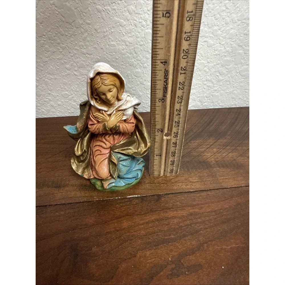 Made in Italy Nativity Set Holy Family Joseph Mary Baby Jesus 5 Pc Christmas